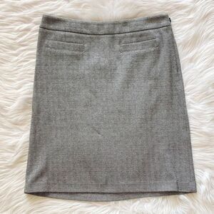 Talbots Herringbone Pencil Skirt Light Grey Size 4 Petite